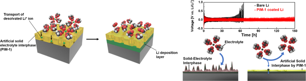 Artificial solid interphase layer for stable Li metal anode